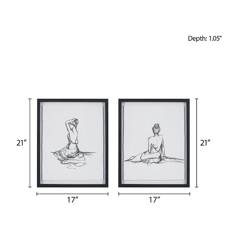 Madison Park Feminine Figures 2-pc. Framed Wall Art Set