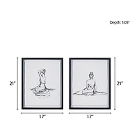 Madison Park Feminine Figures 2-pc. Framed Wall Art Set