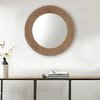 Madison Park Cove Round Jute Decorative Wall Mirror