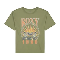Roxy Big Kid Girls Crew Neck Short Sleeve Oversized Graphic T-Shirt