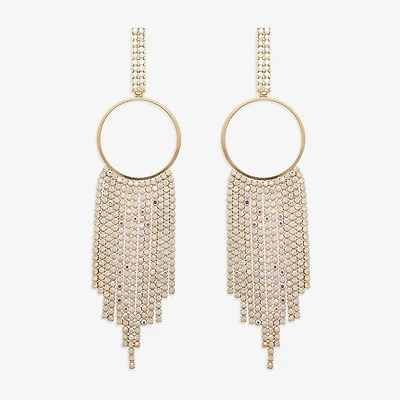 Bijoux Bar Gold Tone Womens Glass Circle Drop Earrings