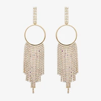 Bijoux Bar Gold Tone Womens Glass Circle Drop Earrings
