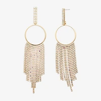 Bijoux Bar Gold Tone Womens Glass Circle Drop Earrings