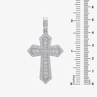 Mens 2 CT. T.W. Natural White Diamond 10K Gold 10K White Gold Cross Pendant