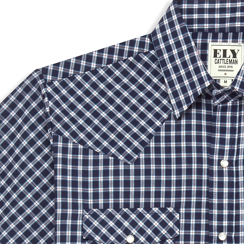 Ely Cattleman Classic Check Mens Short Sleeve Western Shirt