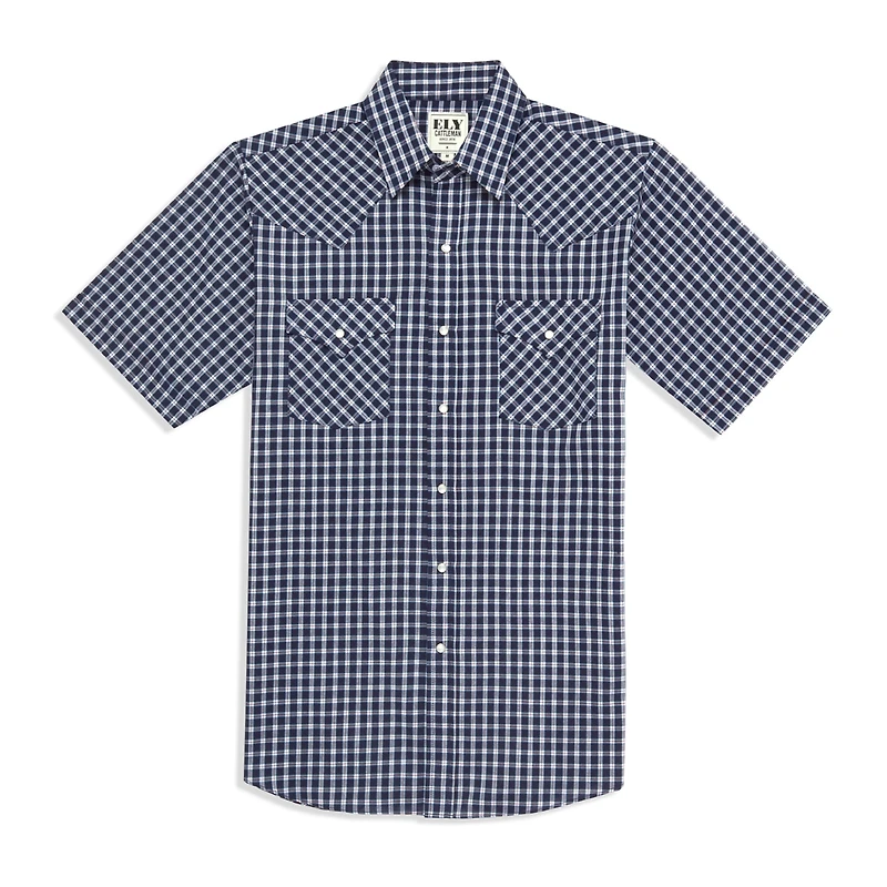 Ely Cattleman Classic Check Mens Short Sleeve Western Shirt