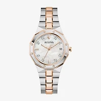 Bulova Prestige\N Womens Two Tone Stainless Steel Bracelet Watch 98p235