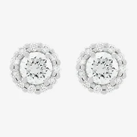1 CT. T.W. Lab Grown White Diamond 14K Gold Round Stud Earrings