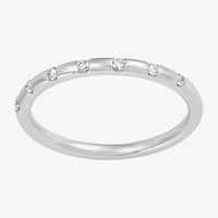 Womens 1/10 CT. T.W. Lab Grown White Diamond 10K White Gold Band