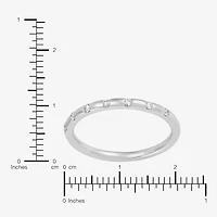 Womens 1/10 CT. T.W. Lab Grown White Diamond 10K White Gold Band