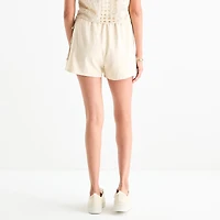 by&by Womens Juniors Mid Rise Wrap Skirt