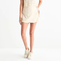 by&by Womens Juniors Mid Rise Wrap Skirt