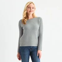 St. John's Bay Tall Womens Crew Neck Long Sleeve Pullover Sweater