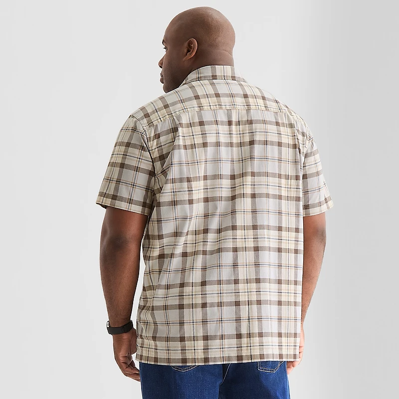 mutual weave Mens Short Sleeve Classic Fit Big and Tall Button-Down Shirt