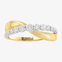 Effy Final Call Limited Quantities! (H-I / I1-I2) Womens 1/2 CT. T.W. Natural White Diamond 14K Gold Crossover Band