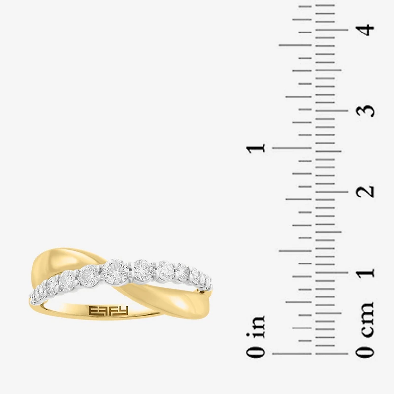 Effy Final Call Limited Quantities! (H-I / I1-I2) Womens 1/2 CT. T.W. Natural White Diamond 14K Gold Crossover Band