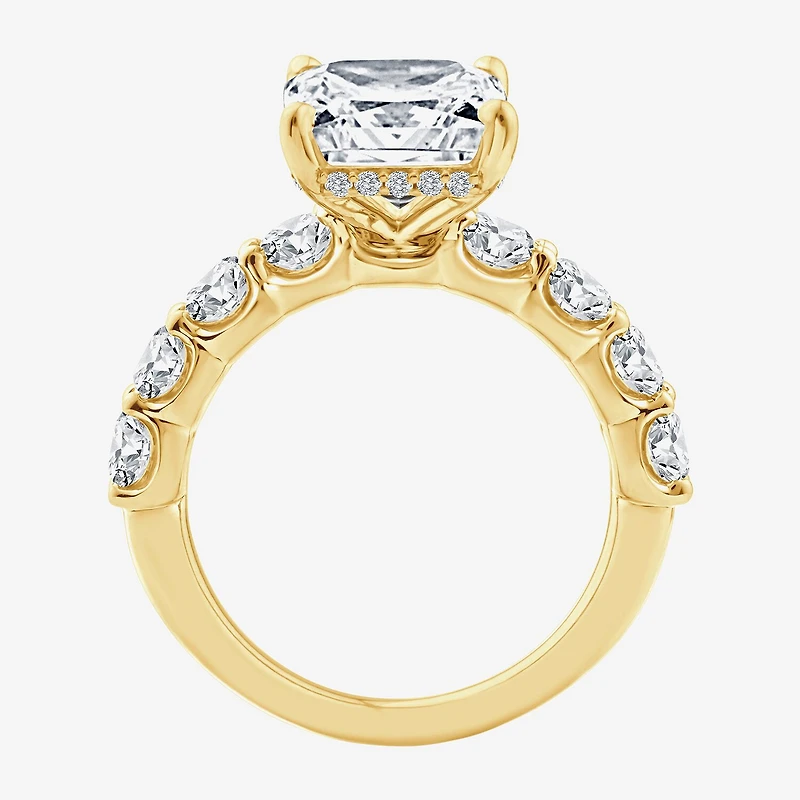 Signature By Modern Bride (F / Vs2) Womens 6 1/2 Ct. T.W. Lab Grown White Diamond 14K Gold Rectangular Side Stone Engagement Ring