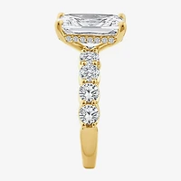 Signature By Modern Bride (F / Vs2) Womens 6 1/2 Ct. T.W. Lab Grown White Diamond 14K Gold Rectangular Side Stone Engagement Ring