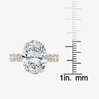 Signature By Modern Bride (F / Vs2) Womens 8 1/2 Ct. T.W. Lab Grown White Diamond 14K Gold Oval Side Stone Engagement Ring