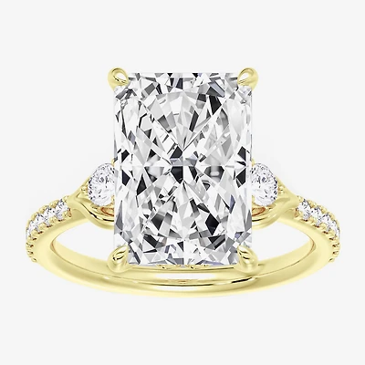 Grown Gorgeous (F / Vs2) Womens 7 Ct.T.W. Lab White Diamond 14K Gold Rectangular Side Stone Engagement Ring