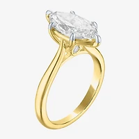 (G / Si1-Si2) Womens 3 CT. T.W. Lab Grown White Diamond Sterling Silver Marquise Solitaire 3-Stone Engagement Ring