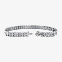 (F / Si2) Womens 2 CT. T.W. Lab Grown White Diamond Sterling Silver 8 Inch Tennis Bracelet
