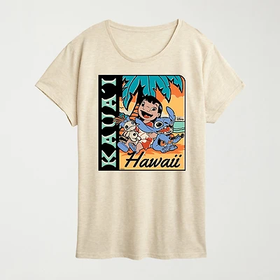 Womens Crew Neck Short Sleeve Regular Fit Graphic T-Shirt