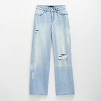 Vanilla Star Big Kid Girls Distressed Bow Wide Leg Jean