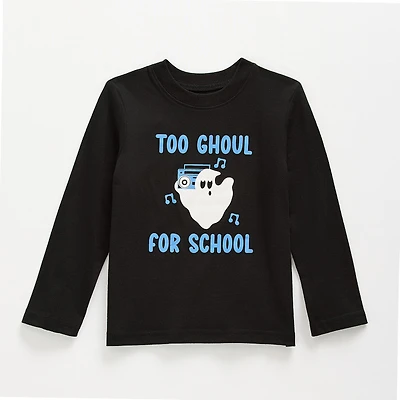 Okie Dokie Toddler & Little Boys Crew Neck Long Sleeve Regular Fit Graphic T-Shirt