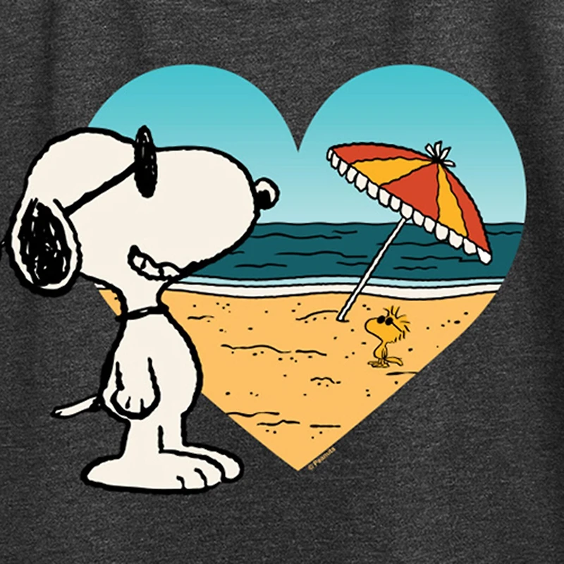 Womens Crew Neck Sleeveless Peanuts Snoopy Tank Top