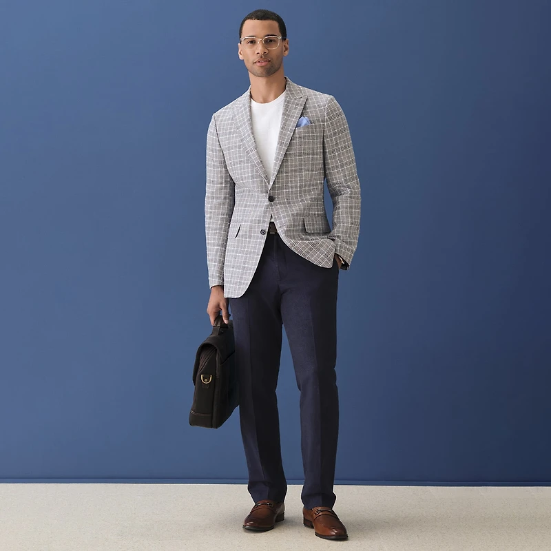 Stafford Mens Plaid Classic Fit Sport Coat