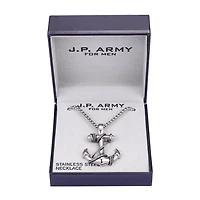 J.P. Army Men's Jewelry Stainless Steel 24 Inch Box Pendant Necklace