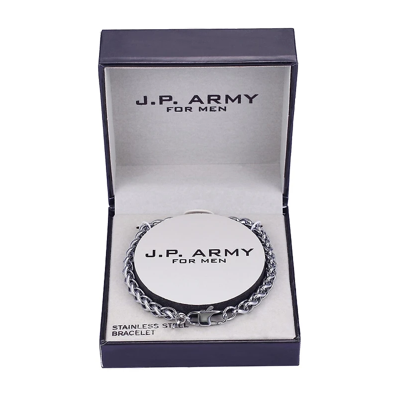 J.P. Army Men's Jewelry Stainless Steel 8 1/2 Inch Cable Chain Bracelet
