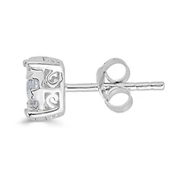 3/4 CT. T.W. Natural White Diamond Sterling Silver 6.4mm Stud Earrings