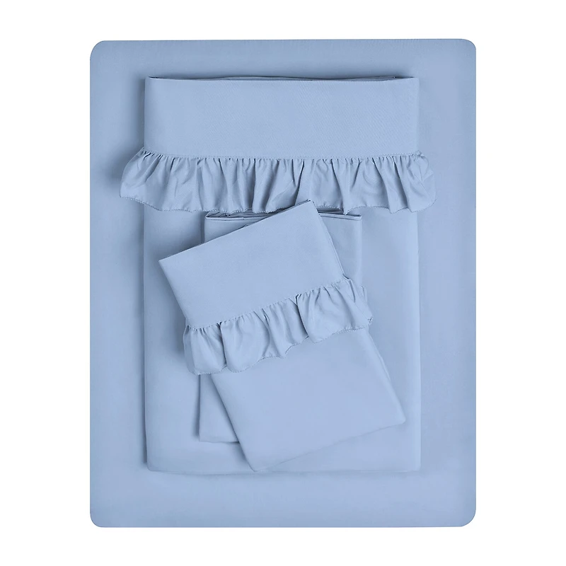 Swift Home Ultra Glam Soft Ruffle Hem Deep Pocket Sheet Set