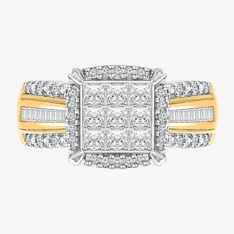 Womens 1 CT. T.W. Natural White Diamond 14K Gold Engagement Ring