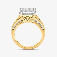 Womens 1 CT. T.W. Natural White Diamond 14K Gold Engagement Ring
