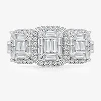 (I / I1) Womens 1 CT. T.W. Lab Grown White Diamond 10K Gold 3-Stone Engagement Ring