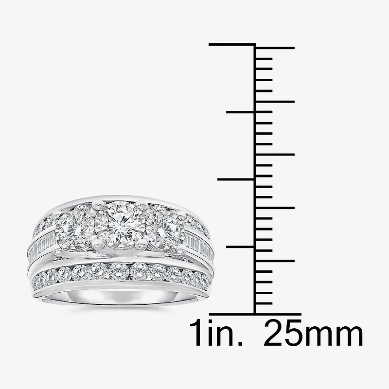 Love Lives Forever (I / I1) Womens 2 CT. T.W. Lab Grown White Diamond 10K Gold Round 3-Stone Engagement Ring