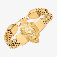 Steeltime Mens 18K Gold Over Stainless Steel 24 Inch Solid Box Hypoallergenic Chain Bracelet