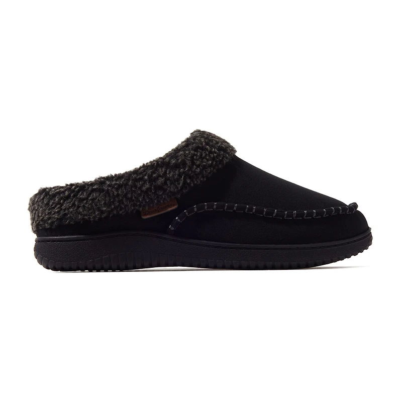 Dearfoams Marshall Microsuede Moc Toe Mens Memory Foam Clog Slippers