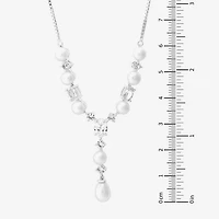 Womens White Sterling Silver 18 1/2 Inch Y Necklace
