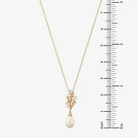 Womens White Cultured Freshwater Pearl 14K Gold Over Silver Sterling Silver 18 Inch Pendant Necklace