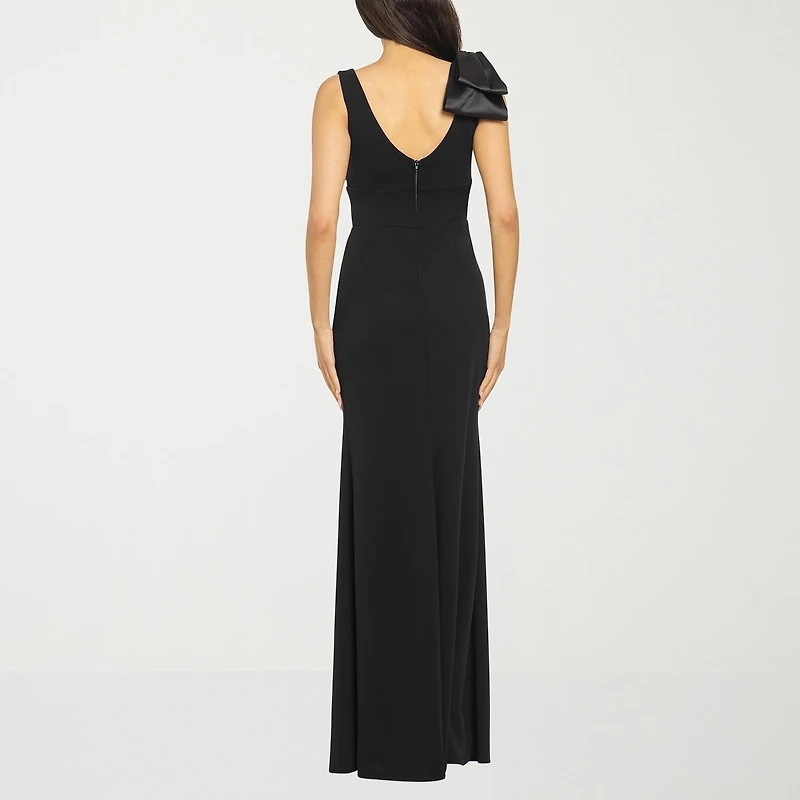Premier Amour Womens V Neck Sleeveless Evening Gown