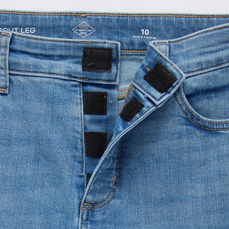St. John's Bay Womens Mid Rise Adaptive Bootcut Easy-on + Easy-off Jean