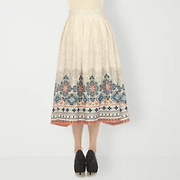 White Mark Womens Easy-on + Easy-off Midi Pleated Skirt