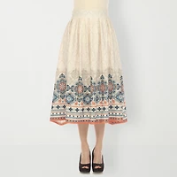 White Mark Womens Easy-on + Easy-off Midi Pleated Skirt
