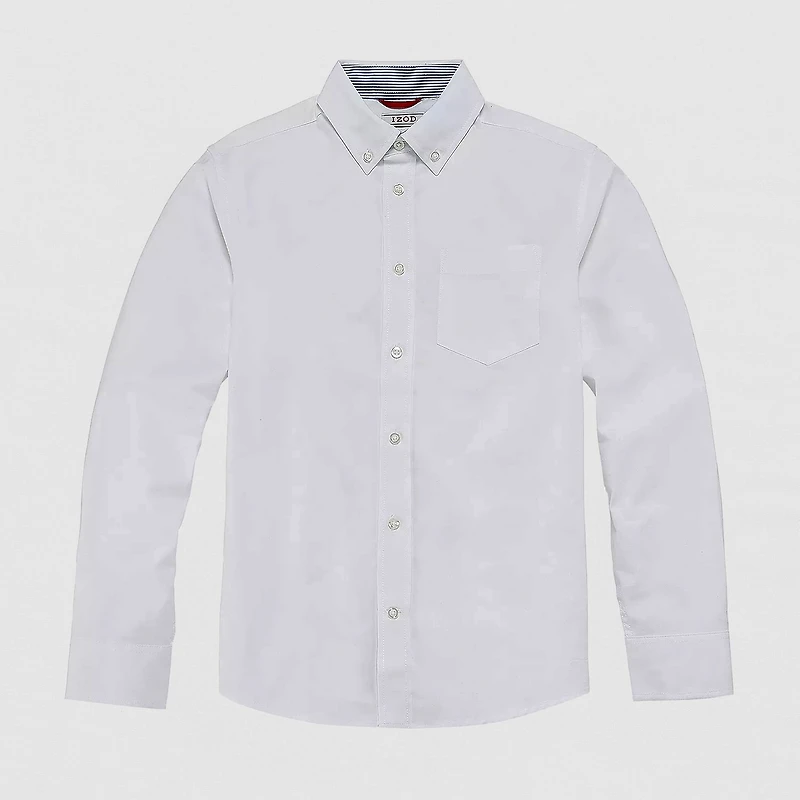 IZOD Little & Big Boys Button Down Collar Long Sleeve Dress Shirt
