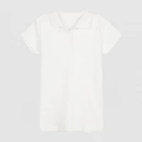 IZOD Pique Little & Big Kid Girls Easy-on + Easy-off Sensory Friendly Short Sleeve Regular Fit Adaptive Polo Shirt