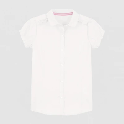 IZOD Little & Big Kid Girls Short Sleeve Regular Fit STRETCH FABRIC Button-Down Shirt